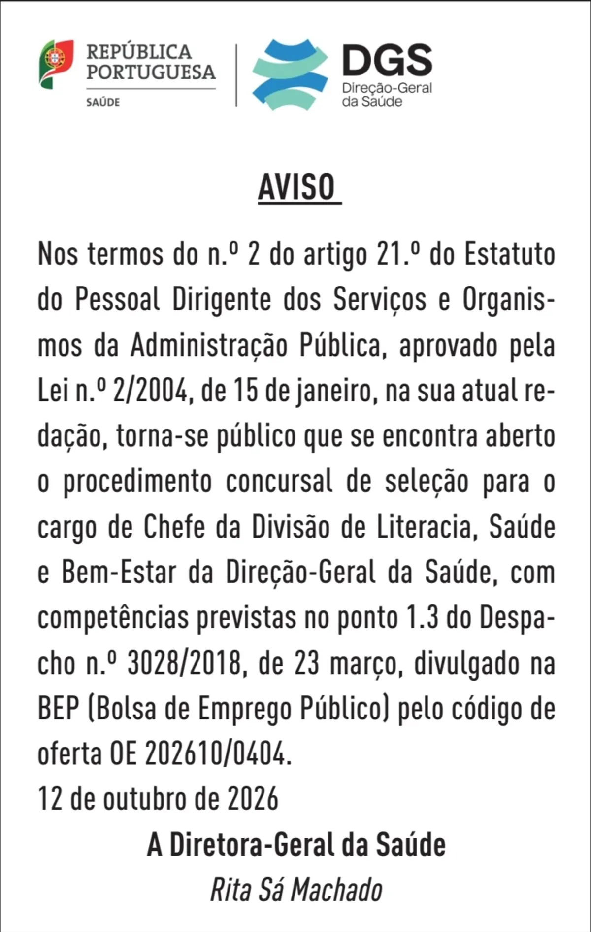 Imagem de contexto do artigo AVISO DSLSB