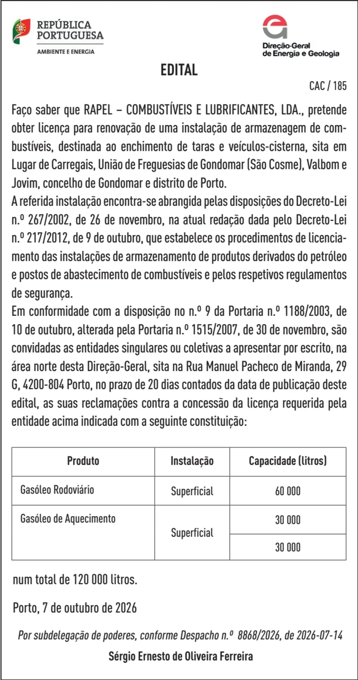 Imagem de contexto do anúncio EDITAL DIREÇÃO-GERAL DE ENERGIA E GEOLOGIA