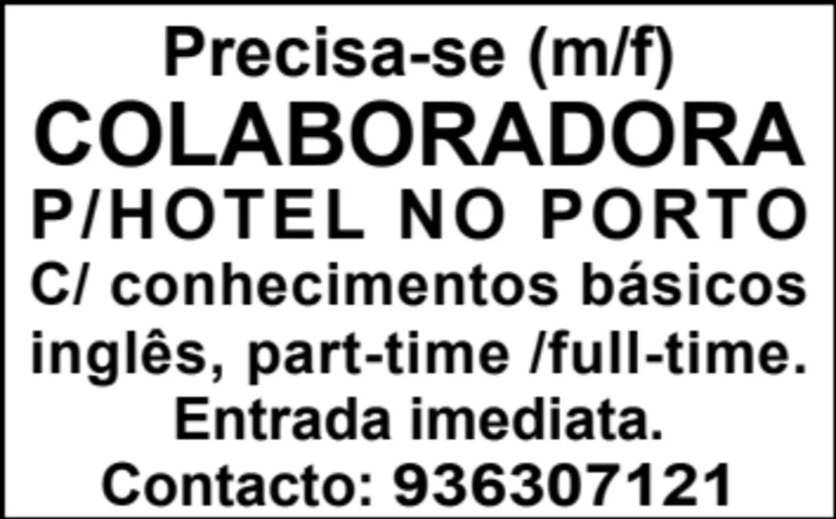 Imagem de contexto do artigo PRECISA-SE COLABORADORA