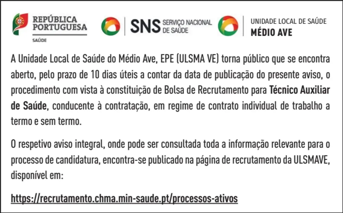 Imagem de contexto do artigo TECNICO AUXILIAR SAU