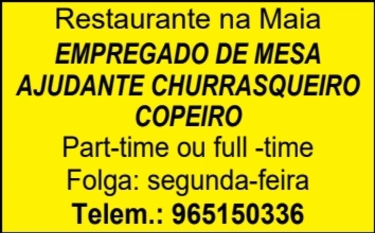 Imagem de contexto do artigo EMPREGADO DE MESA