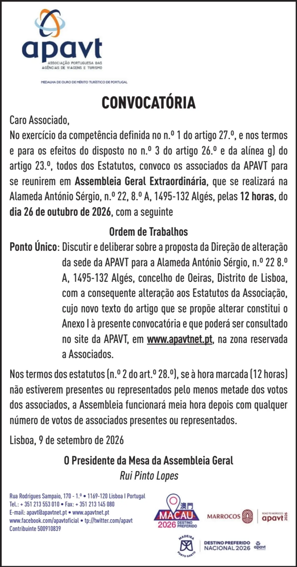 Imagem de contexto do artigo CONVOC. 26/10/2026